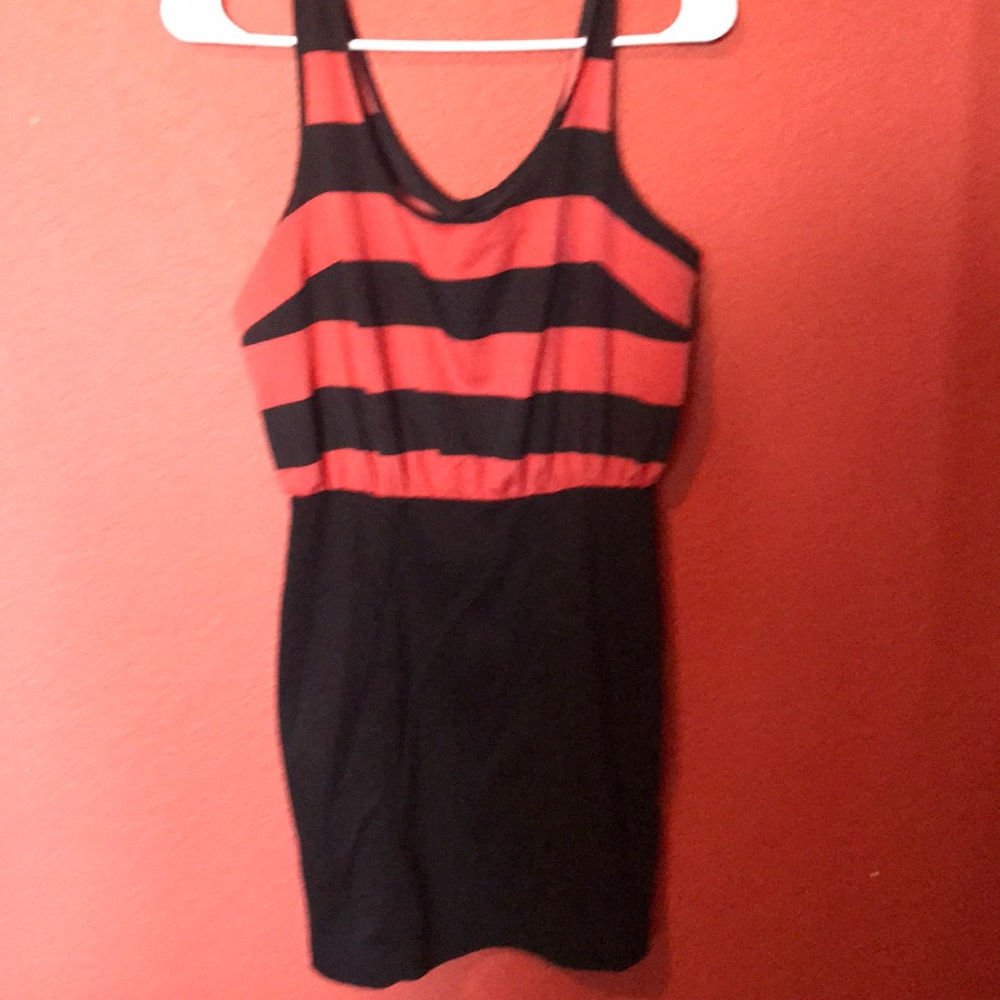 Stripes black and coral . Forever 21 size S